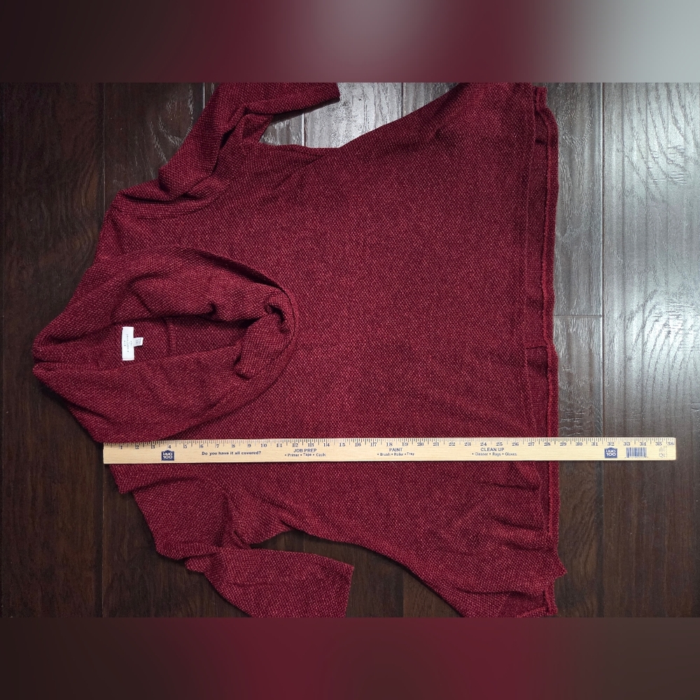 New Directions Burgundy Cowl Neck Sweater - Picture 12 of 12